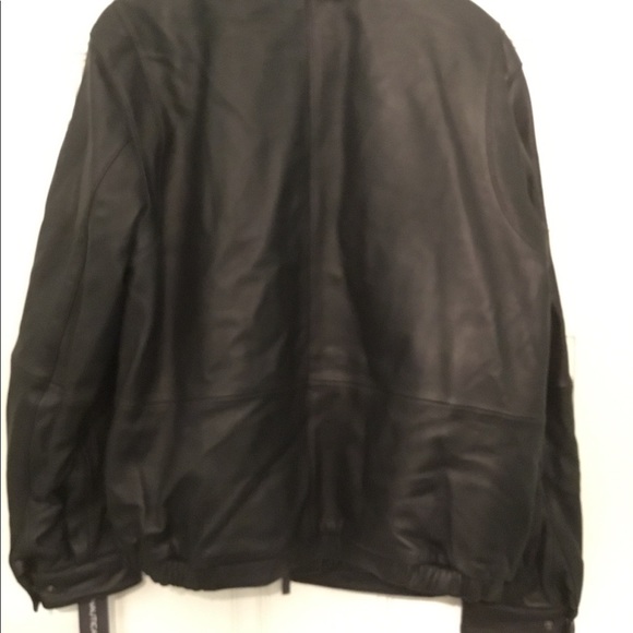 NEW w TAGS NauticaBlack Lambs Leather Jacket Size Large